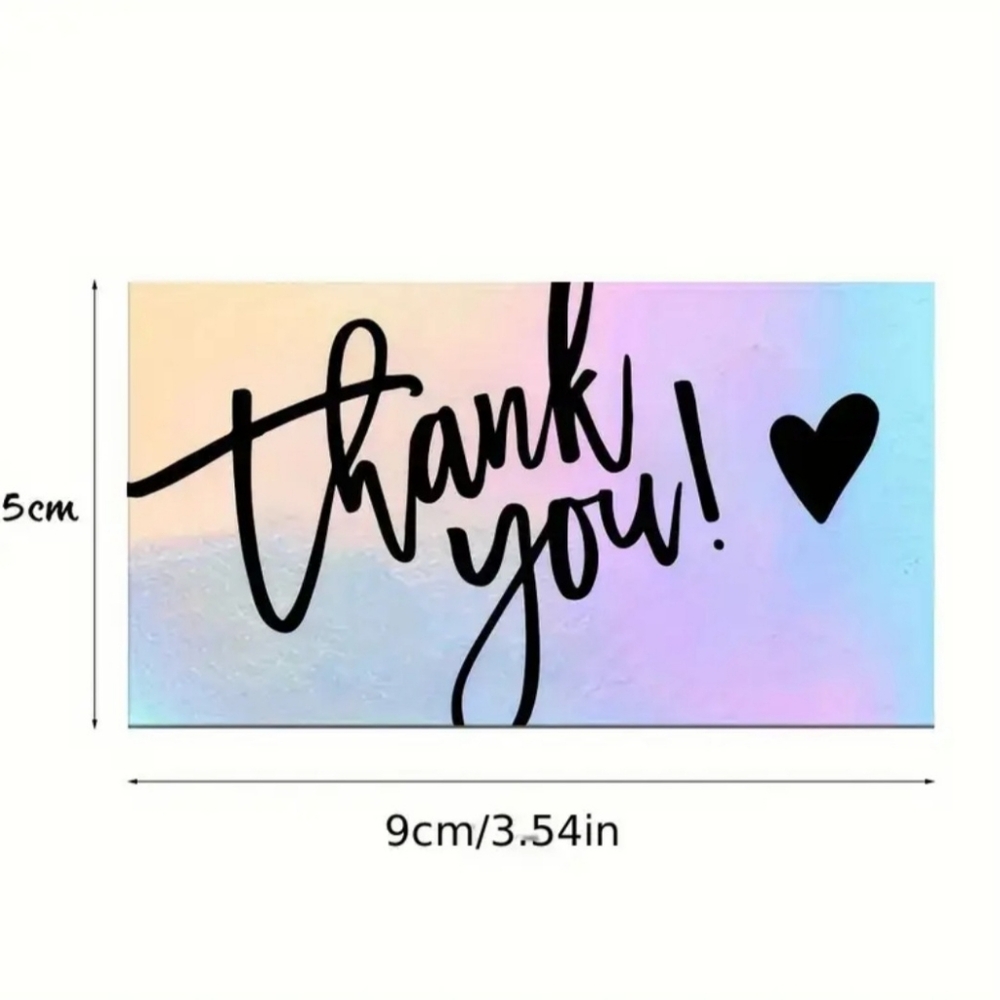 50 Holographic Thank You Cards - Picture 5 of 5